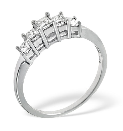 Lucy 18K White Gold 5 Stone Princess Diamond Eternity Ring 0.50CT H/SI